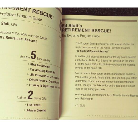 Retirement Rescue Program Guide Finance Planning PBS Companion Ed Slott - Picture 3 of 5